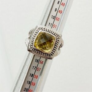 Judith Ripka Citrine & Sterling Silver Ring